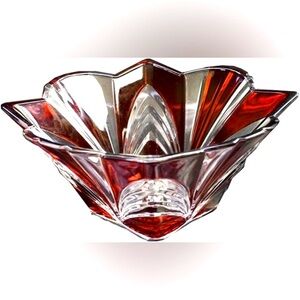 NWT Fifth Avenue Crystal Aurora Ruby Bowl/Votive Holder, 8-Inch, Red